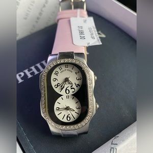 **SOLD**Pre-owned Philip Stein Diamond bezel watch with original unworn pink stp